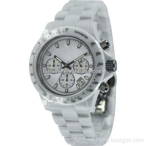 ceramic men watch chronograph men watch ceramic bezel 10ATM watch japan movement luxury watch